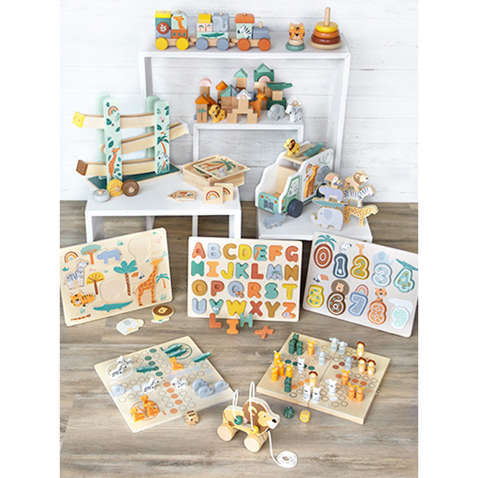Wooden Building Blocks "Safari" The Panda Jack