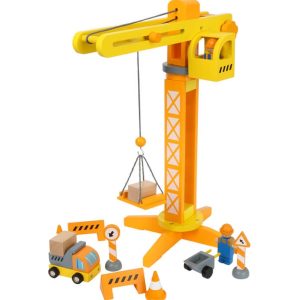 Crane with Construction Site Accessories