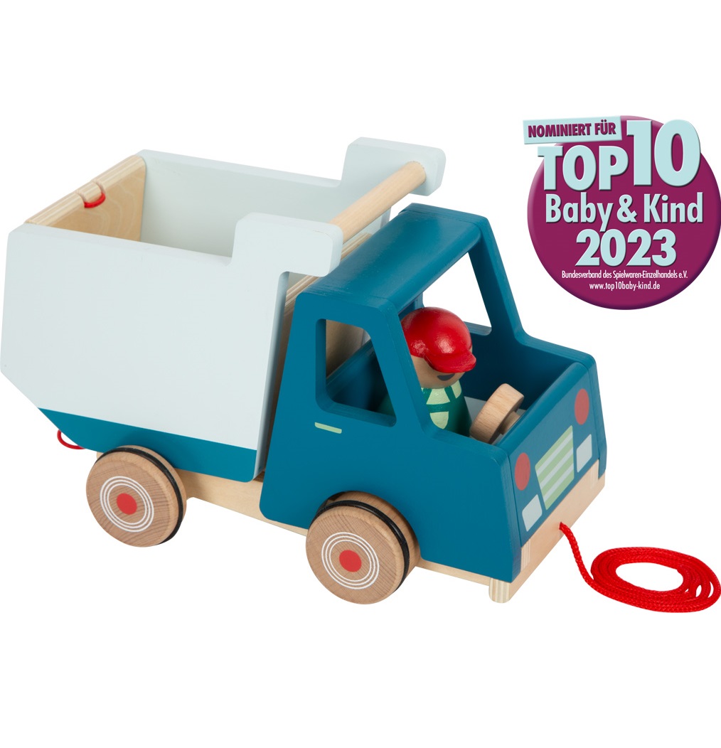 12348_legler_small_foot_Nachzieh_Fahrzeug_Kipplaster_a_TopTen_Baby_und_Kind_Nominierung_2023